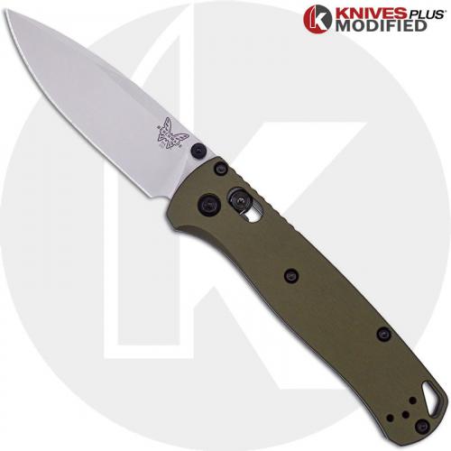 MODIFIED Benchmade Bugout 535 + AWT OD Green Aluminum Scales + KP Black Thumbstud & Standoffs