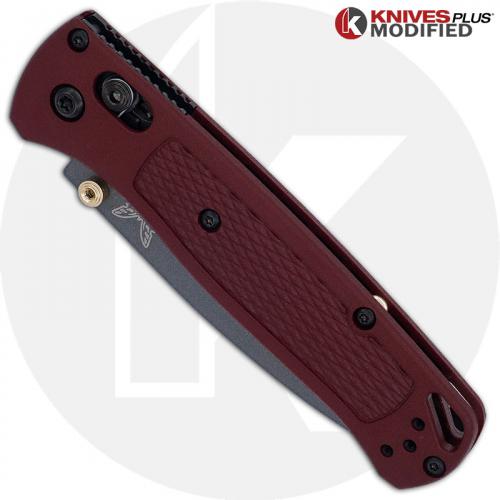 MODIFIED Benchmade Bugout 535GRY-1 Knife - Blood Red Rit Dye Handle
