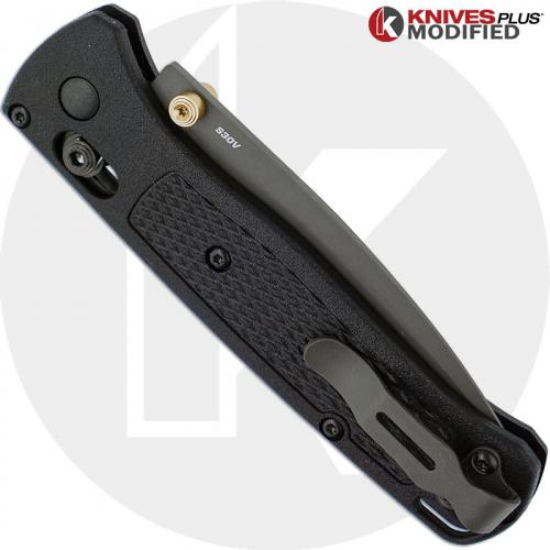 MODIFIED Benchmade Bugout 535GRY-1 Knife - BLACK Rit Dye Handle