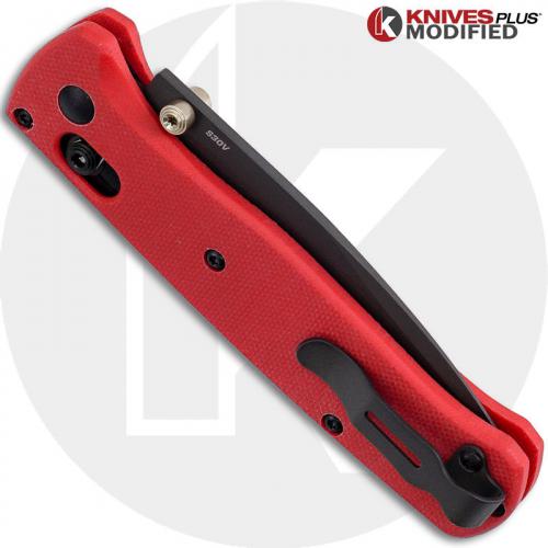 Benchmade Bugout 535GRY1 Knife + Flytanium Red G10 Scales - Installed FREE