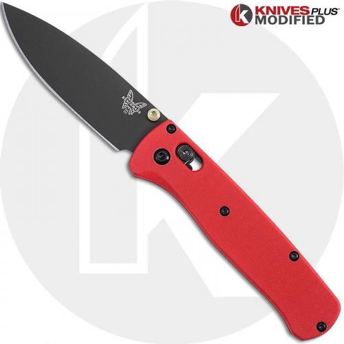 Benchmade Bugout 535GRY1 Knife + Flytanium Red G10 Scales - Installed FREE