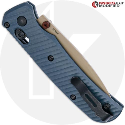 MODIFIED Benchmade Bugout 535TN-2601 Knife + AWT Archon Midnight Blue Aluminum Scales