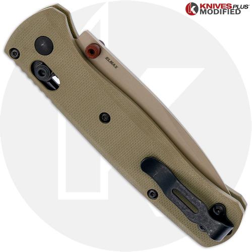 MODIFIED Benchmade Bugout 535TN-2601 Knife + KP Desert Tan Chamfered G10 Scales