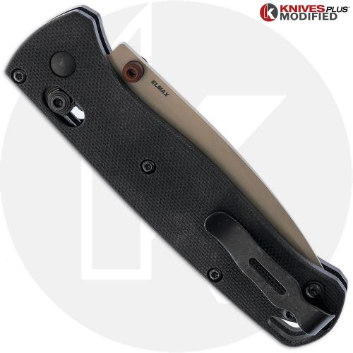 MODIFIED Benchmade Bugout 535TN-2601 Knife + KP Black G10 Scales
