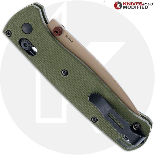 MODIFIED Benchmade Bugout 535TN-2601 Knife + KP OD Green G10 Scales