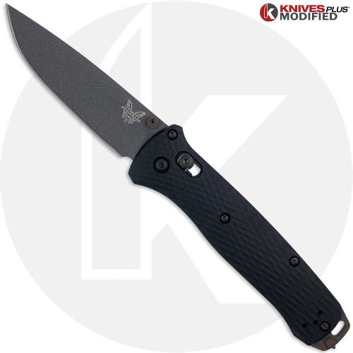 MODIFIED Benchmade Bailout 537GY-03 Knife - Regrind M4 Tanto - Black Anodized Aluminum