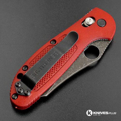 MODIFIED Benchmade Mini Griptilian 555HG - The Red Dragon - Acid Stonewash - Regrind