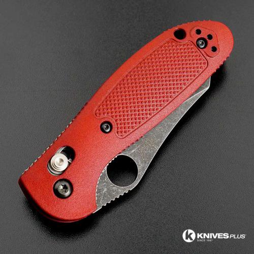 MODIFIED Benchmade Mini Griptilian 555HG - The Red Dragon - Acid Stonewash - Regrind