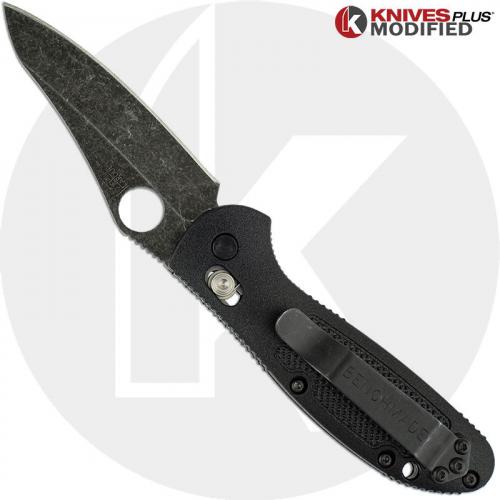 MODIFIED Benchmade Mini Griptilian Knife 555 - S30V - Acid Stonewash - Sheepsfoot