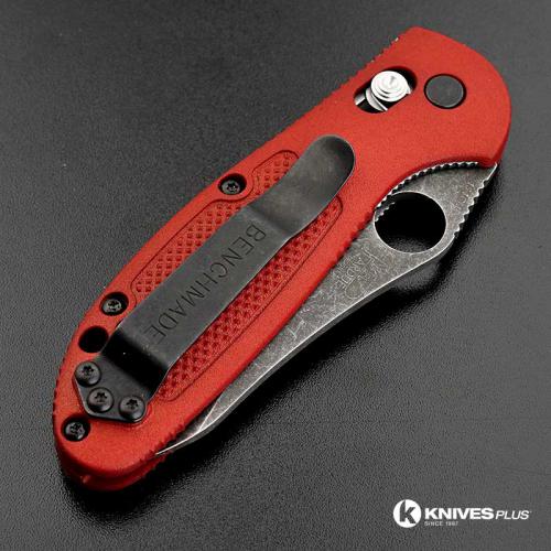 MODIFIED Benchmade Mini Griptilian 555HG - The Red Dragon - Acid Stonewash - Sheepsfoot