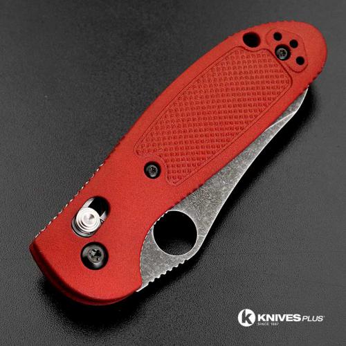 MODIFIED Benchmade Mini Griptilian 555HG - The Red Dragon - Acid Stonewash - Sheepsfoot