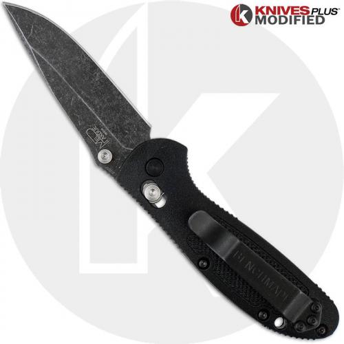 MODIFIED Benchmade Mini Griptilian Knife 556 - S30V - Acid Stonewash - Drop Point