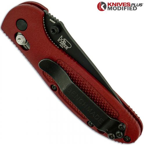 MODIFIED Benchmade Mini Griptilian 556BKSN - Black Blade - Blood Rit Dye Handle