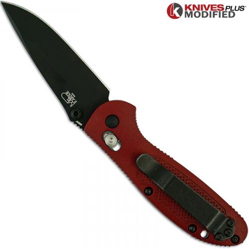 MODIFIED Benchmade Mini Griptilian 556BKSN - Black Blade - Blood Rit Dye Handle