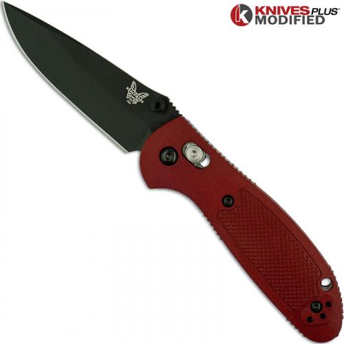 MODIFIED Benchmade Mini Griptilian 556BKSN - Black Blade - Blood Rit Dye Handle