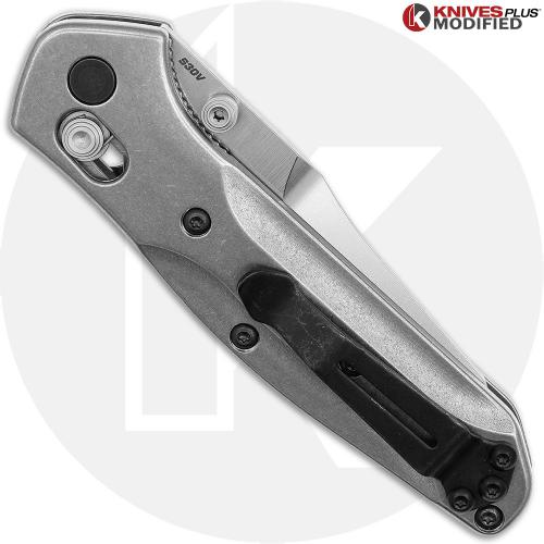 MODIFIED Benchmade Mini Osborne 945 Knife - Satin Blade + Flytanium Titanium Scales