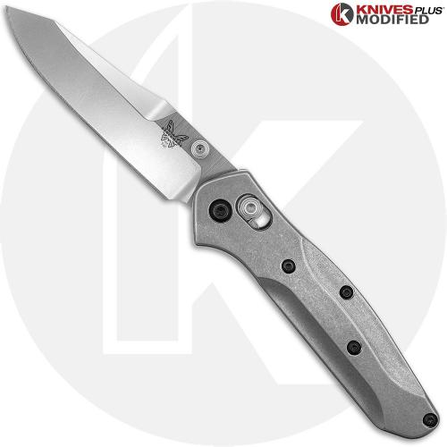 MODIFIED Benchmade Mini Osborne 945 Knife - Satin Blade + Flytanium Titanium Scales