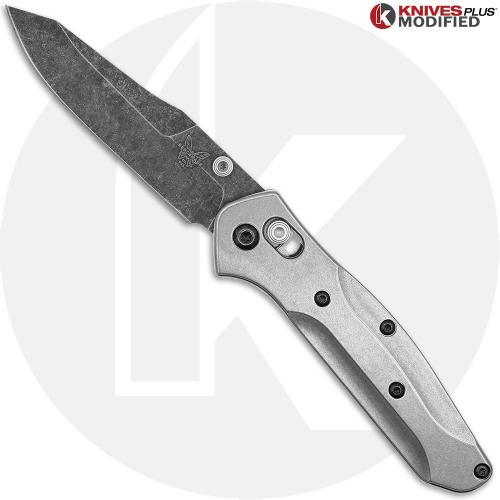 MODIFIED Benchmade Mini Osborne 945 Knife - Acid Stonewash Blade + Flytanium Titanium Scales