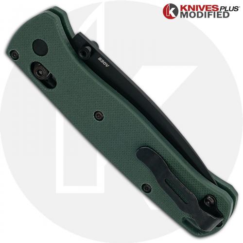 MODIFIED Benchmade Bugout 535BK Knife + KP Forest Green G10 Scales
