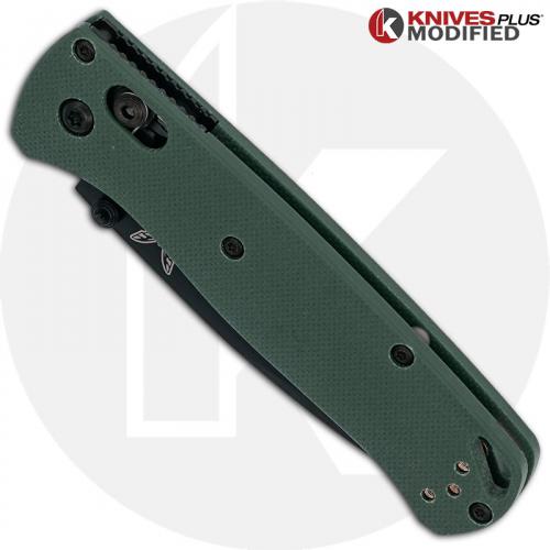 MODIFIED Benchmade Bugout 535BK Knife + KP Forest Green G10 Scales