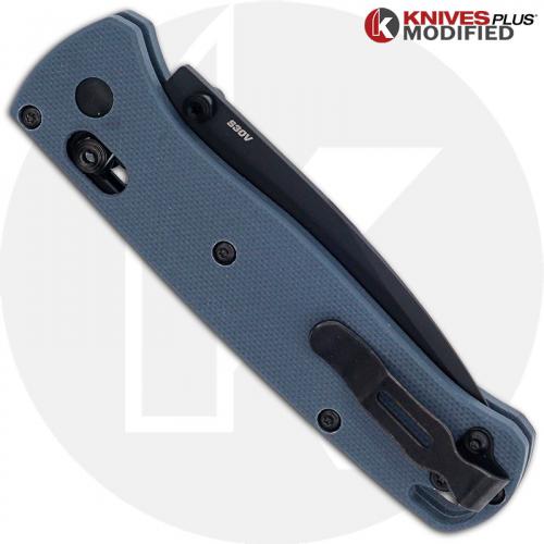 MODIFIED Benchmade Bugout 535BK Knife + KP Slate Blue G10 Scales