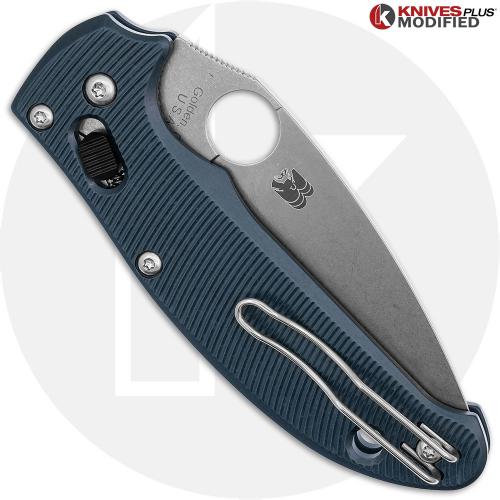 MODIFIED Spyderco Manix 2 LW 15V Knife + AWT Exclusive Midnight Blue Scales - Aggressive Milling