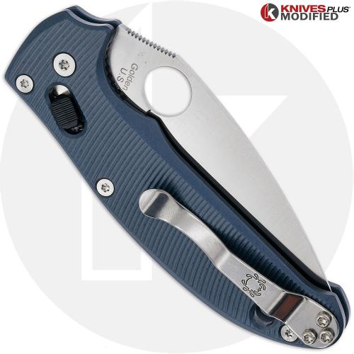 MODIFIED Spyderco Manix 2 Knife with CRUWEAR Blade + Exclusive AWT Linerless Manix Midnight Blue Scales + Light Spring Kit