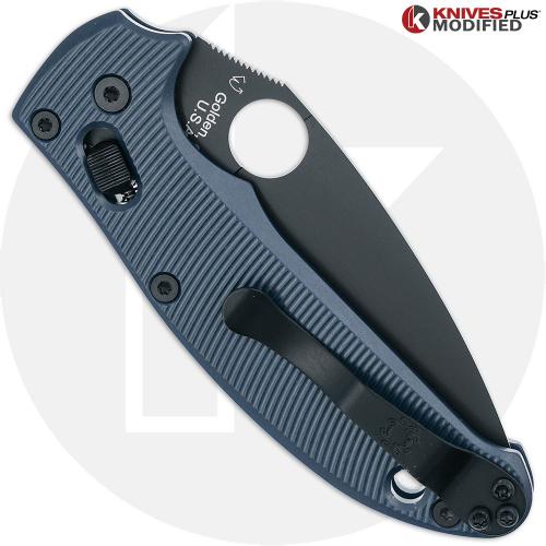 MODIFIED Spyderco Manix 2 Salt DLC MagnaCut Knife + AWT Exclusive Midnight Blue Scales - Aggressive Milling