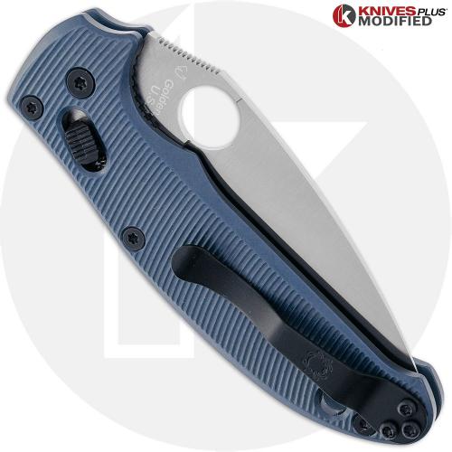 MODIFIED Spyderco Manix 2 Salt Satin MagnaCut Knife + AWT Exclusive Midnight Blue Scales - Aggressive Milling