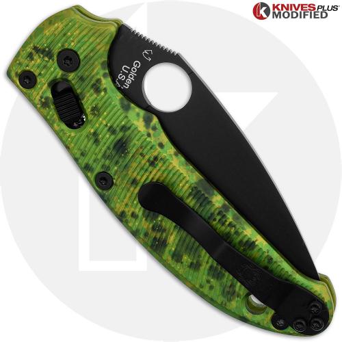 MODIFIED Spyderco Manix 2 Knife with Black DLC Blade + AWT Custom Anodized Scales + Light Spring Kit