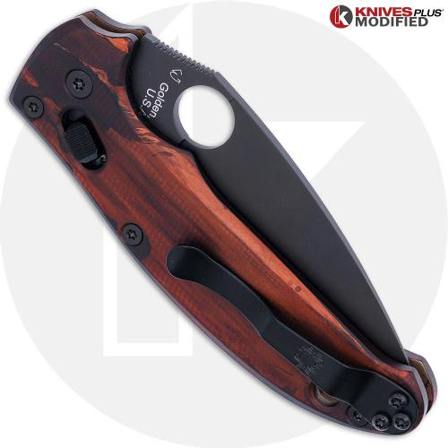 MODIFIED Spyderco Manix 2 Knife with Black DLC Blade + AWT Custom Anodized Scales + Light Spring Kit