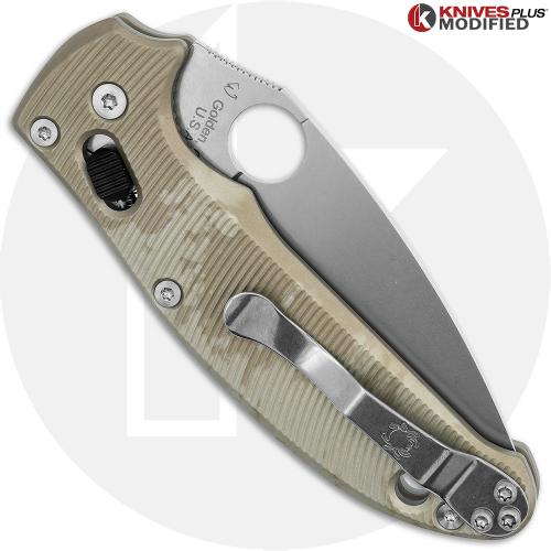 MODIFIED Spyderco Manix 2 Knife with Satin Blade + AWT Custom Anodized Scales + Light Spring Kit