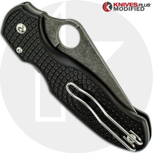 MODIFIED Spyderco Para3 Lightweight - Acid Stonewash - Black FRN Handle