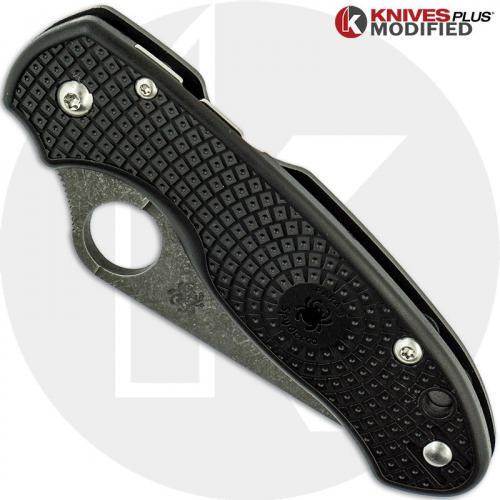 MODIFIED Spyderco Para3 Lightweight - Acid Stonewash - Black FRN Handle