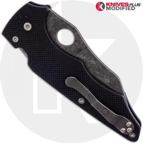 MODIFIED Spyderco Yojumbo Knife C253GP - Acid Stonewash Blade