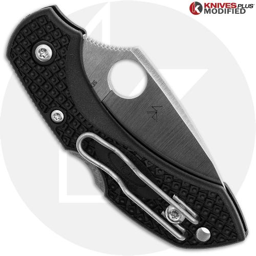 MODIFIED Spyderco S30V Dragonfly - Satin Blade - Black Rit Dyed Handle