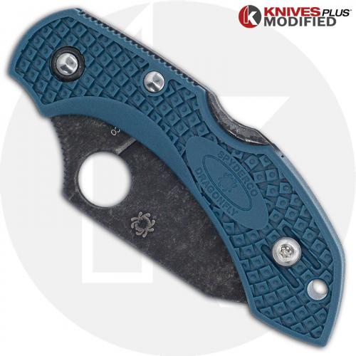 MODIFIED Spyderco Dragonfly 2 K390 - Regrind Wharcliffe - Acid Stonewash K390 Blade