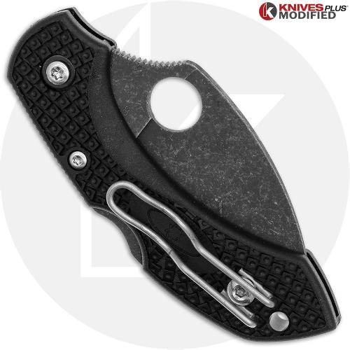 MODIFIED Spyderco Dragonfly 2 - Wharncliffe - Acid Stonewash - Black Handle
