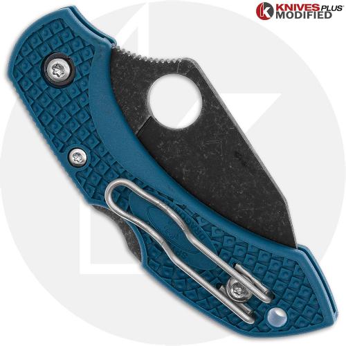 MODIFIED Spyderco Dragonfly 2 K390 - Regrind Wharcliffe - Acid Stonewash K390 Blade
