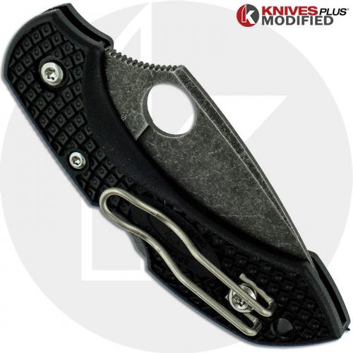 MODIFIED Spyderco Dragonfly 2 - ACID WASH - Black Handle