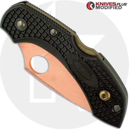 MODIFIED Spyderco Dragonfly 2 Knife - CopperWash - Black Handle