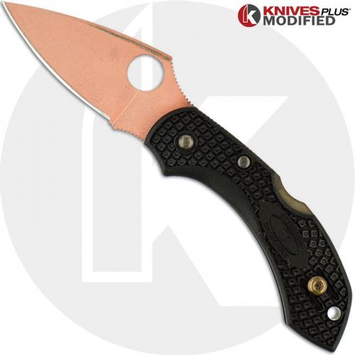 MODIFIED Spyderco Dragonfly 2 Knife - CopperWash - Black Handle
