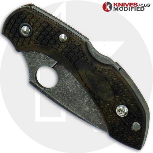 MODIFIED Spyderco Dragonfly 2 - ACID WASH - Zome Green Handle