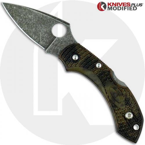 MODIFIED Spyderco Dragonfly 2 - ACID WASH - Zome Green Handle