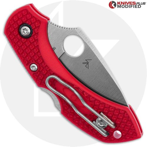 MODIFIED Spyderco Dragonfly 2 - The Red Dragon - Satin Blade - Rit Dyed