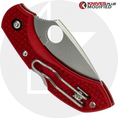 MODIFIED Spyderco Dragonfly 2 - The Red Dragon - Satin Blade - Rit Dyed