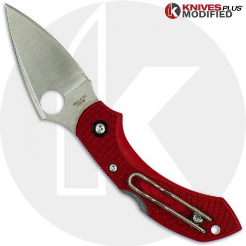 MODIFIED Spyderco Dragonfly 2 - The Red Dragon - Satin Blade - Rit Dyed