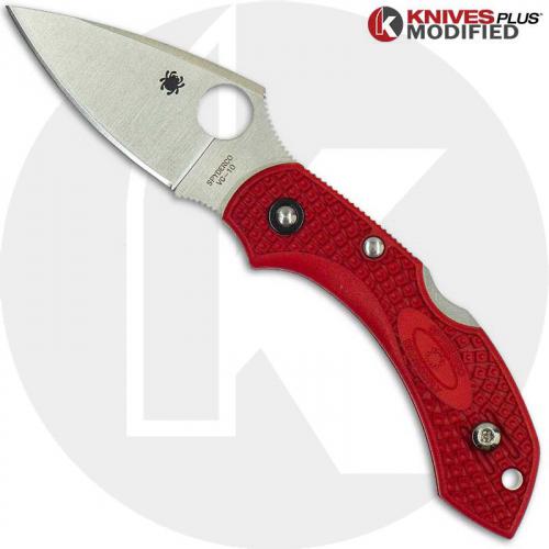 MODIFIED Spyderco Dragonfly 2 - The Red Dragon - Satin Blade - Rit Dyed