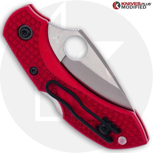 MODIFIED Spyderco Dragonfly 2 Salt Knife - The Red Dragon - Satin Blade - Rit Dyed