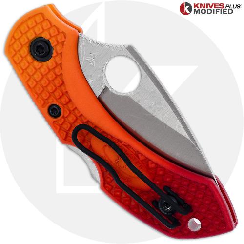 MODIFIED Spyderco Dragonfly 2 Salt Knife - Satin Blade - Red Fade Rit Dye